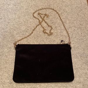 Loft black velvet clutch/small hand bag